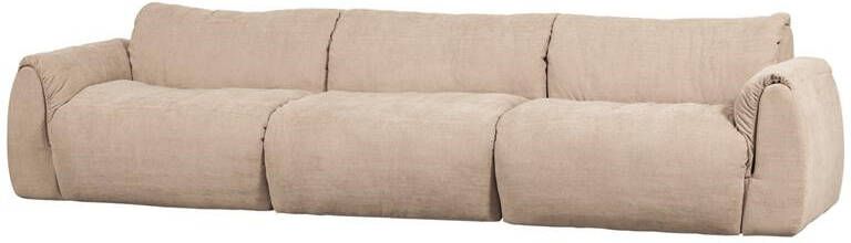 WOOOD | Baggy 3-zitsbank geweven chenille zand | Zitmeubels woonkamer | 3-zitsbank