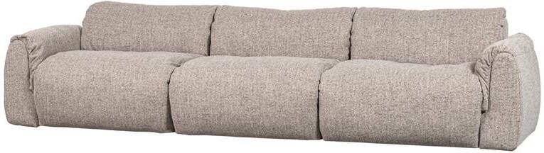 WOOOD | Baggy 3-zitsbank geweven stof naturel melange | Zitmeubels woonkamer | 3-zitsbank