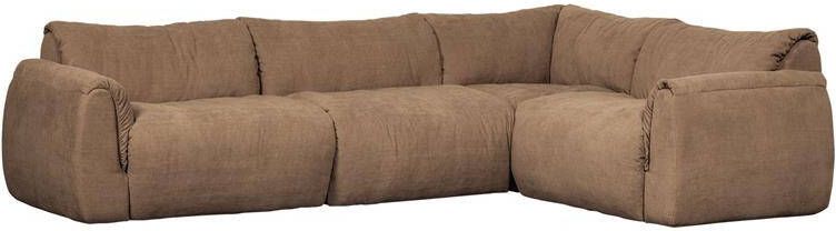 Woood Baggy Hoekbank Rechts Geweven Chenille Bruin 81x396x214