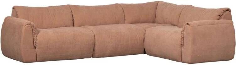 Woood Baggy Hoekbank Rechts Geweven Chenille Oud Roze 81x396x214