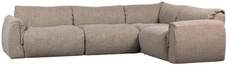 Woood Baggy Hoekbank Rechts Geweven Stof Bruin Melange -81x396x214