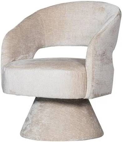 Woood Ebba Draaibare Fauteuil Chenille Naturel 82x71x64