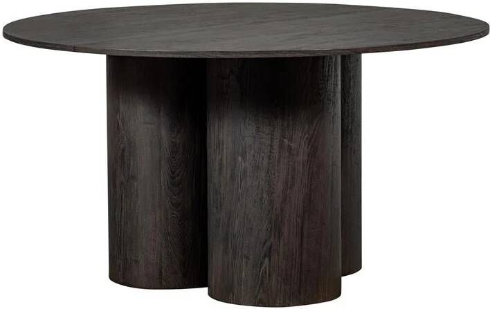 Oona eettafel rond met 3-poot mdf donkerbruin -Ø140cm