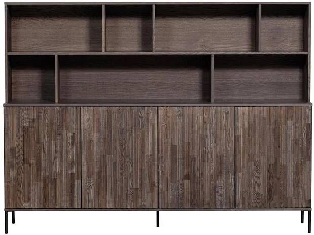 Woood Exclusive New Gravure Wandkast B 200 cm Essen Espresso
