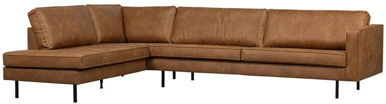 Woood Indy Hoekbank Links Recycle Leer Cognac 80x338x202