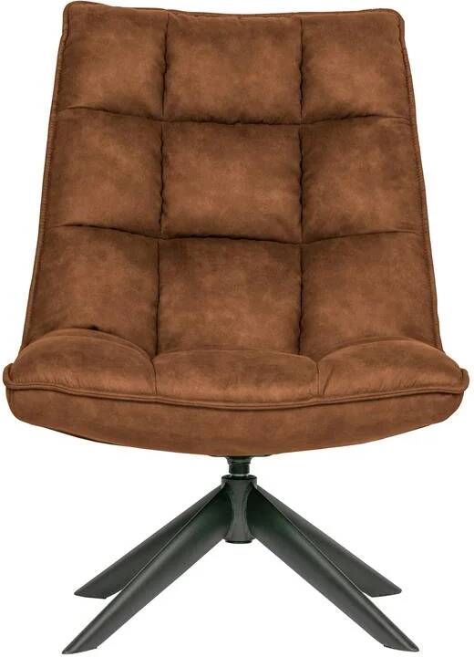 WOOOD | Jouke Draaifauteuil Kunstleer Cognac | Zitmeubels woonkamer | Draaifauteuil