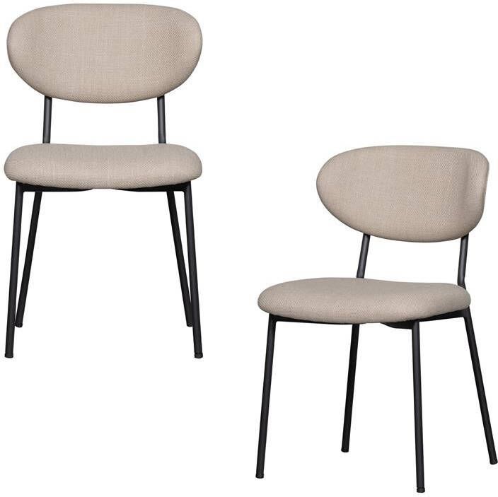 Woood Kjeld Eetkamerstoelen Polyester Naturel Set van 2