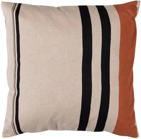 Woood Kussen Hani Katoen Khaki|Zwart 45x45x10
