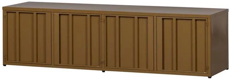 WOOOD | Level tv-meubel metaal honinggeel 44x160cm | Woonkamer meubels | Tv-dressoir | Tv-meubel