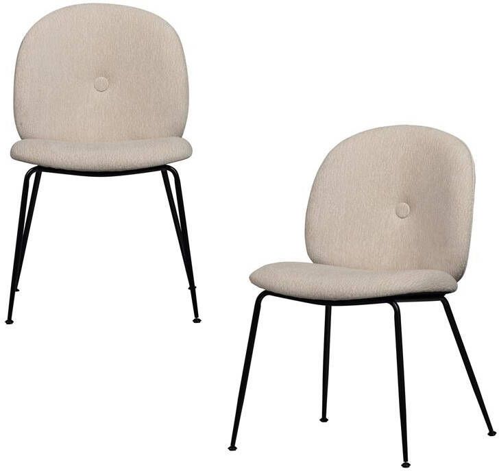 Woood Manuel Eetkamerstoelen Polyester Zand Set van 2