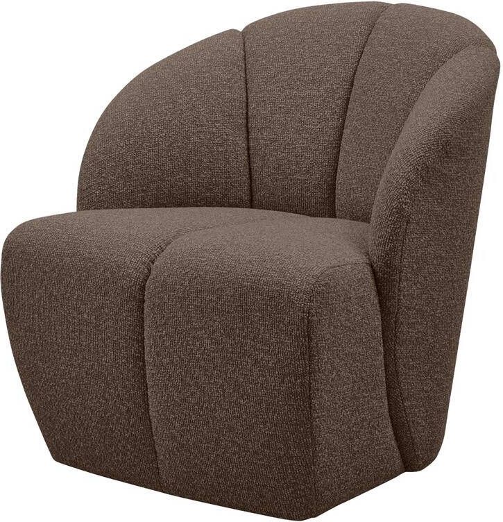 WOOOD | Mojo draaifauteuil boucle bruin melange | Zitmeubels woonkamer | Draaifauteuil