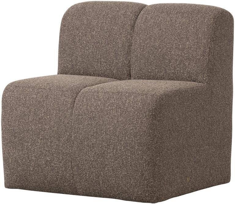WOOOD Mojo Eetbankje 84cm Met Rugleuning Bouclé Bruin Melange