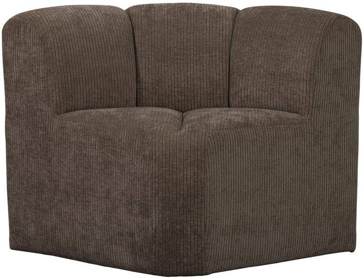 Woood Mojo Eetbankje Hoek Met Rugleuning Ribstof Bruin -88x86x86
