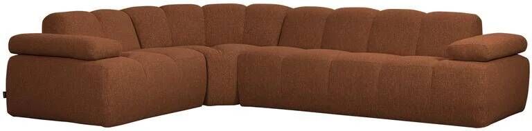 Woood Mojo Hoekbank Links Bouclé Roestbruin Melange 74x310x230