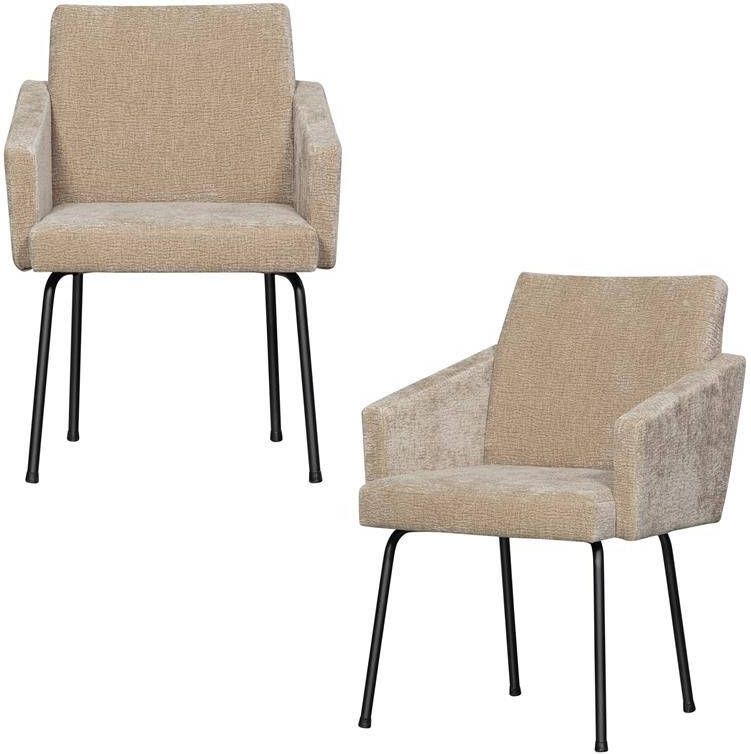 Woood Mount Eetkamerstoelen Polyester Zand Set van 2