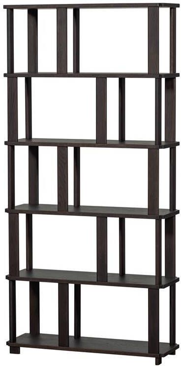 WOOOD | Riss boekenkast eikenhout mystic brown 186x90cm | Woonkamer meubels | Boekenkast | Kast