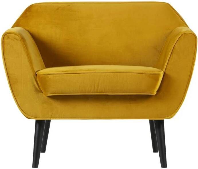 WOOOD | Rocco Fauteuil Fluweel Oker | Zitmeubels woonkamer | Fauteuil