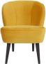 WOOOD Fauteuil 'Sara' Velvet kleur Okergeel - Thumbnail 2