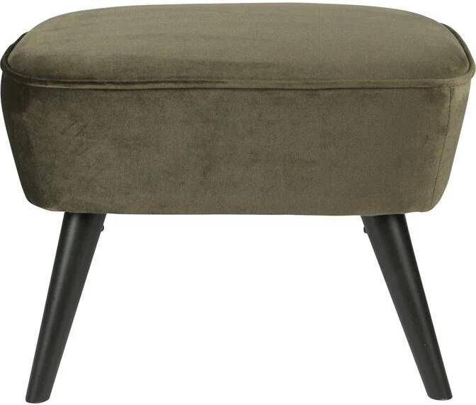 WOOOD Hocker Sara met veloursstof bekleed rechthoekige vorm h 41 cm x b 56 cm