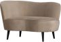 WOOOD Sara Loungefauteuil Links Velvet Khaki 71x112x81 - Thumbnail 2