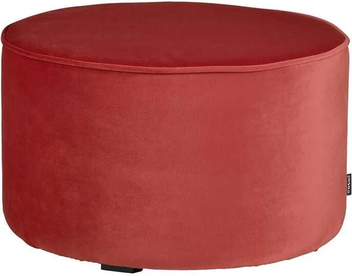 WOOOD Sara Poef Laag – Fluweel – Raspberry – 60x36x60