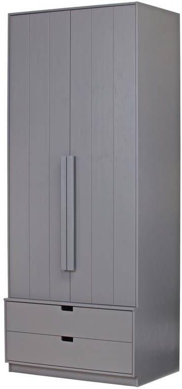 Woood Skik Garderobekast Grenen Grijs 231x95x62