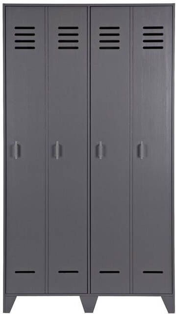 WOOOD | Stijn Hoog 2drs Lockerkast Steel Grey | Woonkamer meubels | BergkastKast - Foto 10
