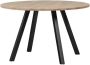 WOOOD Tablo Tafel Rond met 2-Standen Poot Eiken Metaal Onbehandeld 75x120x120 - Thumbnail 1