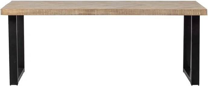 WOOOD Eettafel 'Tablo' Mangohout Visgraat met U-poot 200 x 90cm
