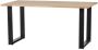 WOOOD Tablo Tafel Incl. U-poot Eiken Metaal 75x180x90 - Thumbnail 1
