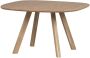 WOOOD Organische Eettafel Tablo Eikenhout Met 3-stand poot 130 x 130cm Naturel - Thumbnail 1