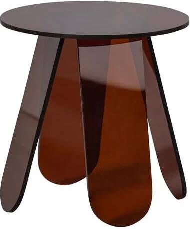 WOOOD Exclusive Ronde Bijzettafel Walt Acryl 40cm Warm Bruin