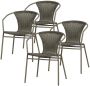 Woood Weston Stoelen Buiten Rattan|Metaal Jungle Set van 4 - Thumbnail 2
