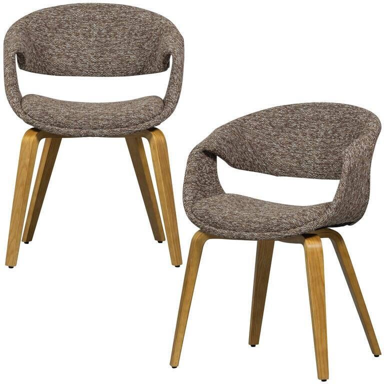 Woood Yossi Eetkamerstoelen Houten Naturel Poot Bruin Set van 2