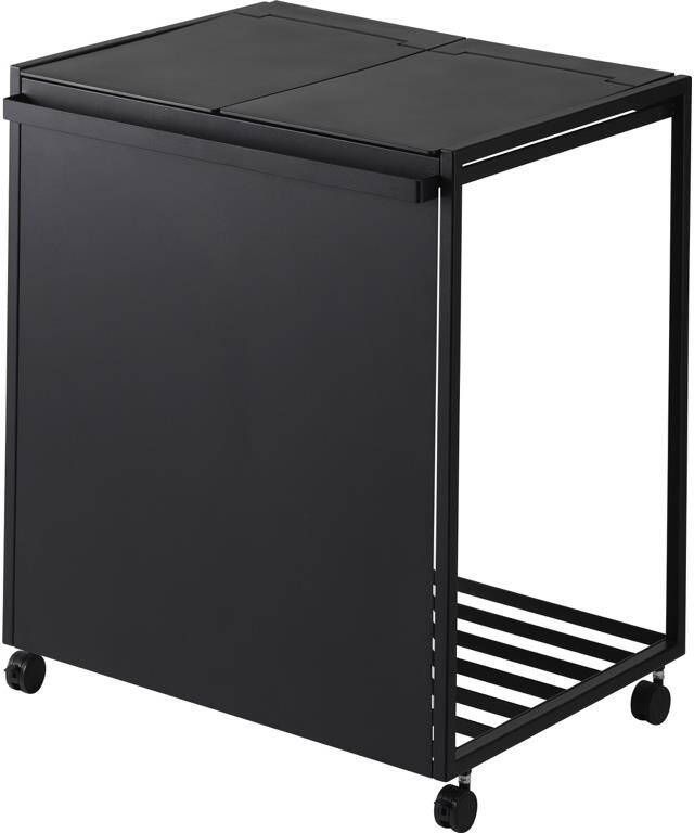 Yamazaki Afvalscheidingsprullenbak met wielen 2 comp Tower Zwart