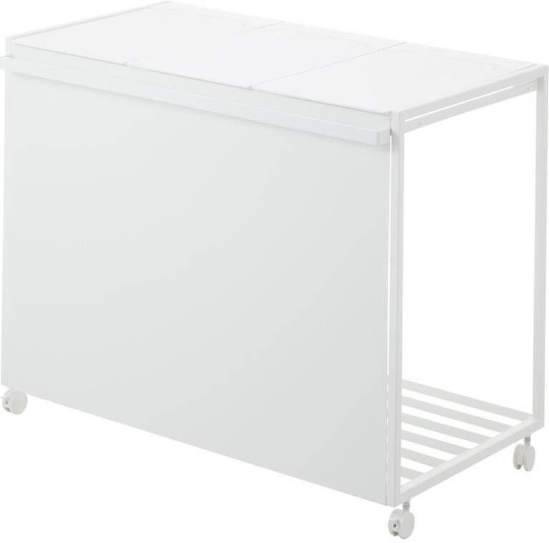 Yamazaki Afvalscheidingsprullenbak met wielen 3 comp Tower Wit