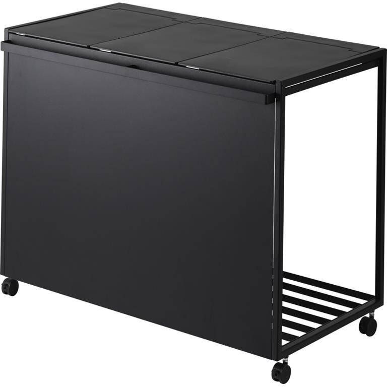 Yamazaki Afvalscheidingsprullenbak met wielen 3 comp Tower Zwart
