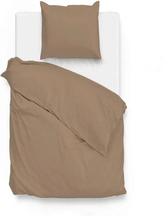 Zo!Home Zo Home Satinado Dekbedovertrekset Uni Katoen Satijn praline brown