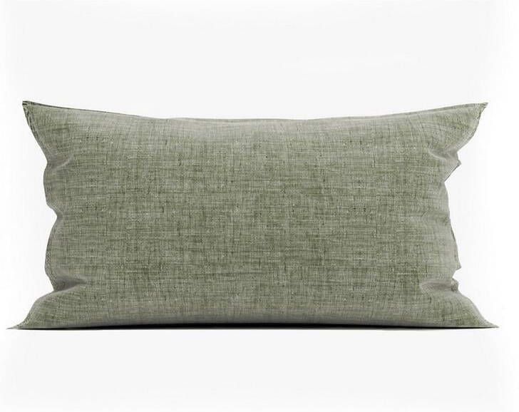 Zo Home Lino Kussensloop Linnen Look army green 40x80cm