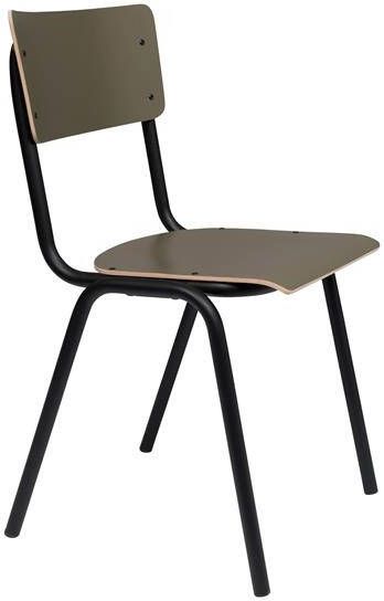 Zuiver Back To School Eetkamerstoelen Mat Groen Set van 4