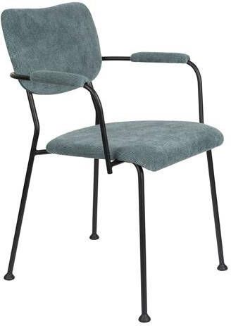 Zuiver Benson Eetkamerstoelen met armleuning Grijs Blauw Set van 2