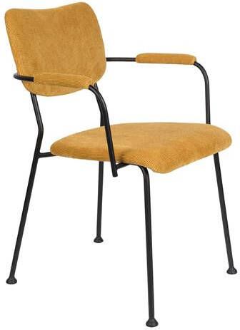 Zuiver Benson Eetkamerstoelen met armleuning Oker Set van 2 Geel