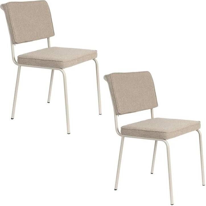 Zuiver Buddy Eetkamerstoelen Beige Set van 2