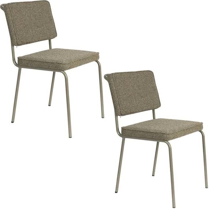 Zuiver Eetkamerstoel Buddy Gerecyclede stof Olive
