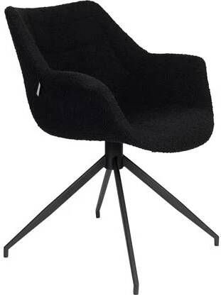 Zuiver Doulton Swivel Eetkamerstoelen met armleuning Zwart Set van 2