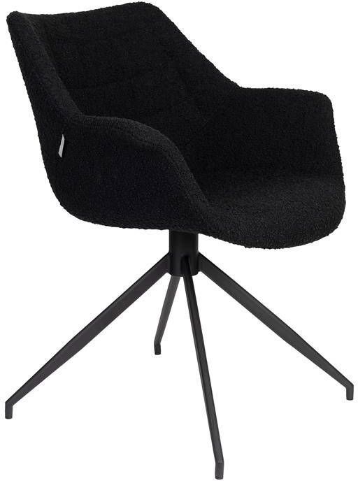 Zuiver | Armstoel Doulton Swivel Black | Zitmeubels eetkamer | Armstoel - Foto 4