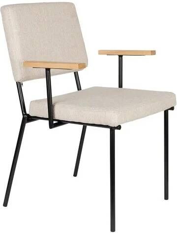 Zuiver Fellow Eetkamerstoelen Armleuning Off-White Set van 2 Grijs