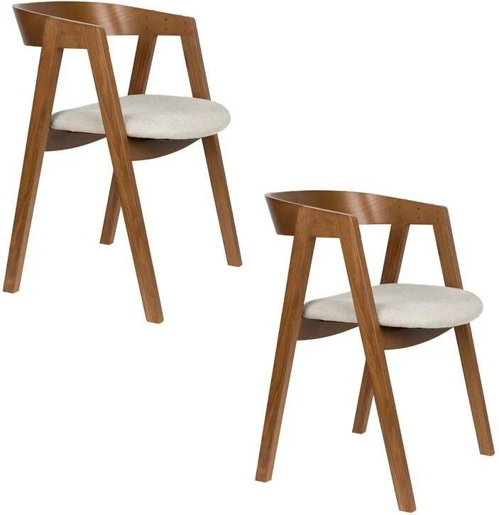 Zuiver Mads Eetkamerstoel Bruin donker Set van 2