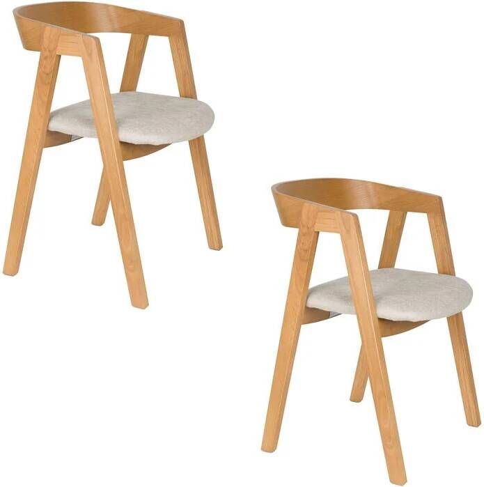 Zuiver Mads Eetkamerstoel Naturel Set van 2