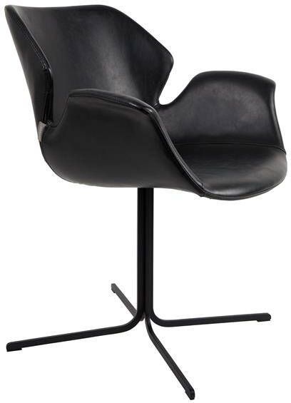 Zuiver Nikki Eetkamerstoelen met armleuning Zwart Set van 2